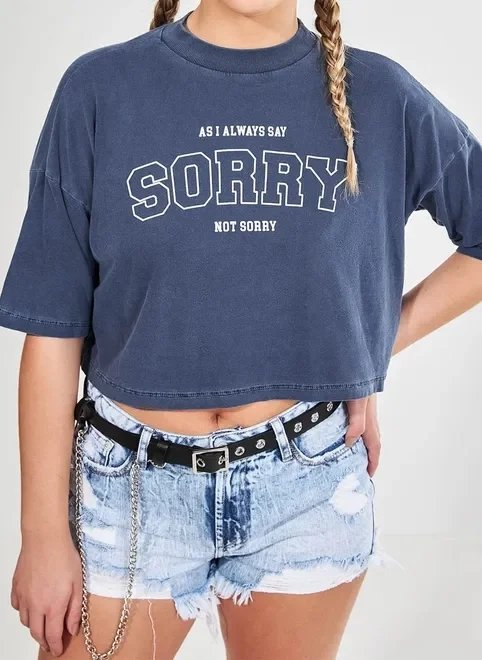 camiseta cropped sorry not sorry camiseta cropped sorry not sorry