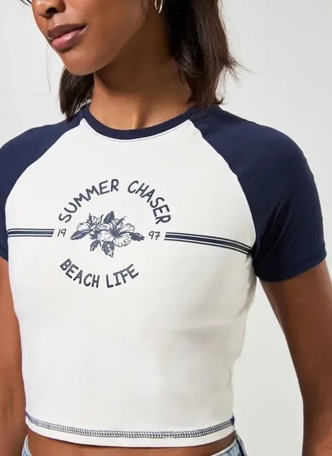 blusa cropped raglan summer chaser blusa cropped raglan summer chaser