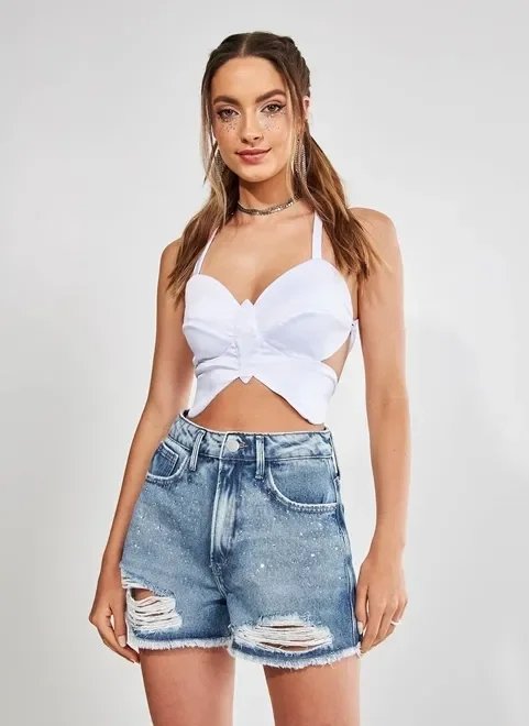 cropped borboleta off-white cropped borboleta off-white