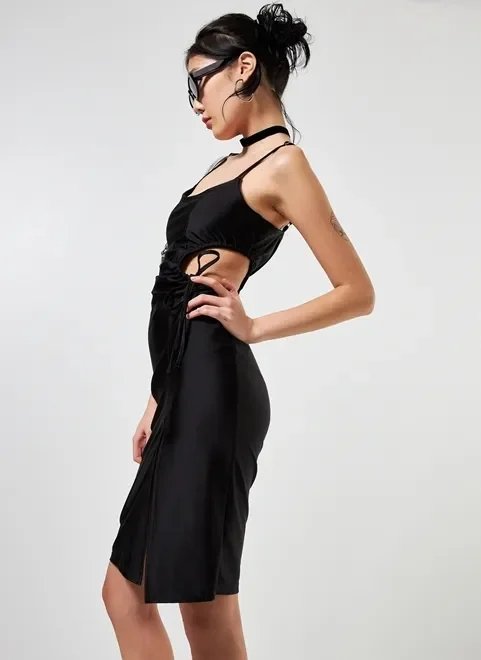 vestido midi com amarração vestido midi com amarração