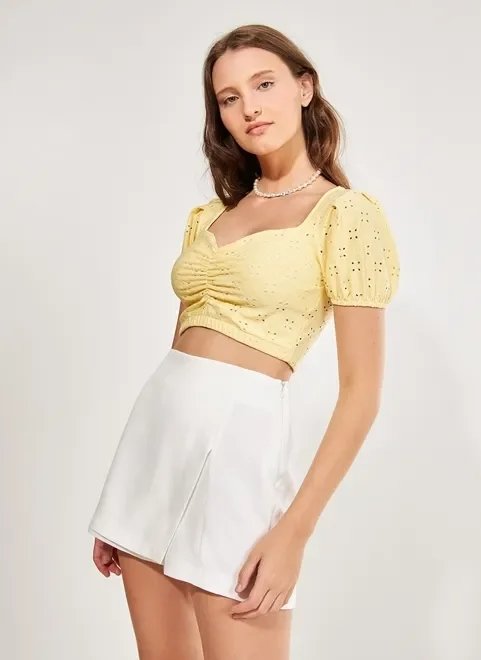 short saia de alfaiataria off-white short saia de alfaiataria off-white