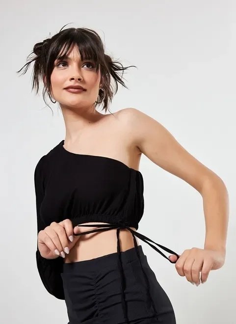 blusa cropped manga única blusa cropped manga única