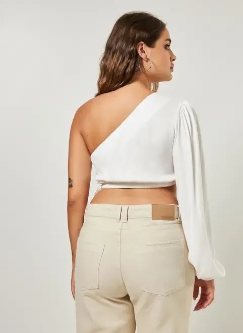 blusa cropped manga única blusa cropped manga única