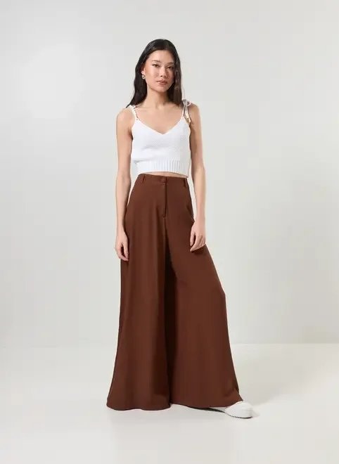 calça pantalona em tecido de viscose calça pantalona em tecido de viscose