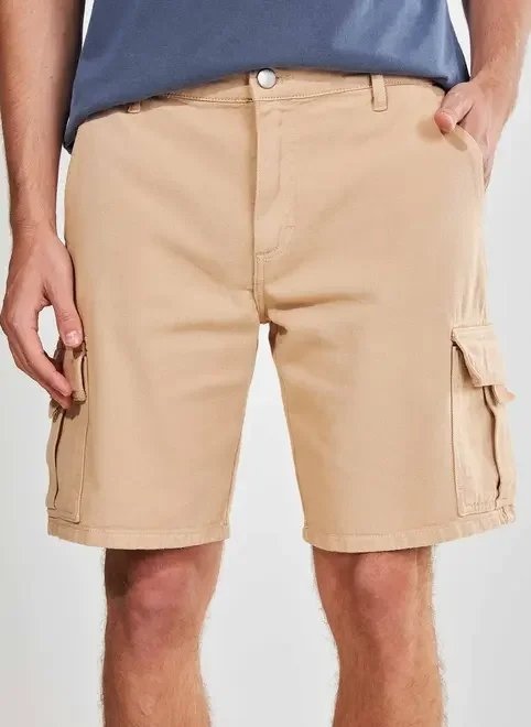 bermuda cargo de sarja caqui bermuda cargo de sarja caqui