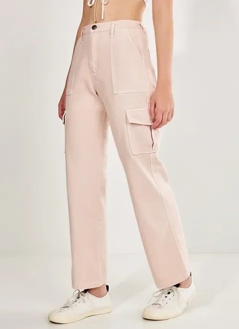 calça reta over cargo rosé calça reta over cargo rosé