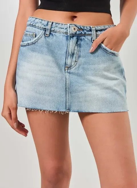 minissaia jeans de cintura baixa minissaia jeans de cintura baixa