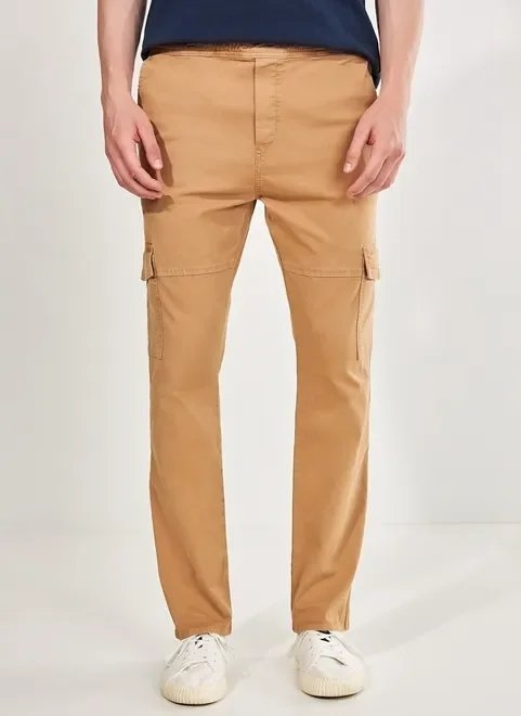 calça cargo caqui com elástico calça cargo caqui com elástico