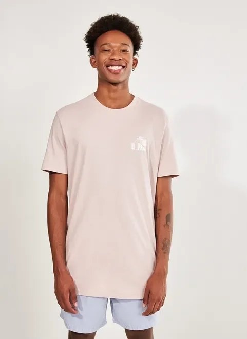 camiseta alongada rosa claro camiseta alongada rosa claro