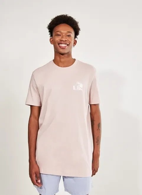 camiseta alongada rosa claro camiseta alongada rosa claro