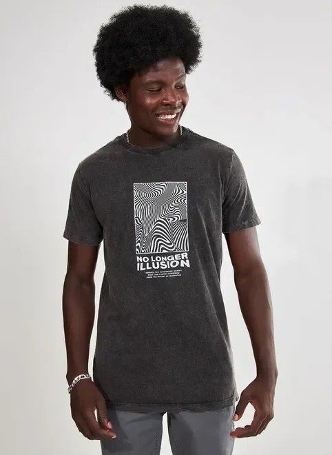 camiseta alongada estonada illusion camiseta alongada estonada illusion