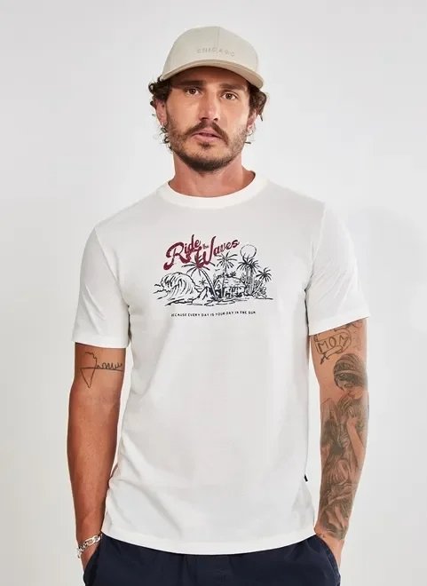 camiseta de manga curta ride the waves camiseta de manga curta ride the waves
