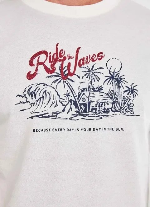 camiseta de manga curta ride the waves camiseta de manga curta ride the waves
