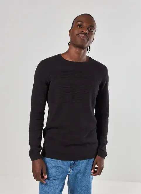 blusa em tricô canelado preto blusa em tricô canelado preto