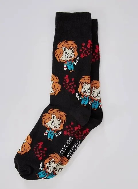 meia preta com estampa do chucky meia preta com estampa do chucky