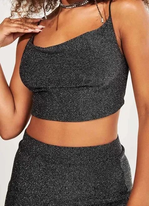 cropped preto brilhoso cropped preto brilhoso