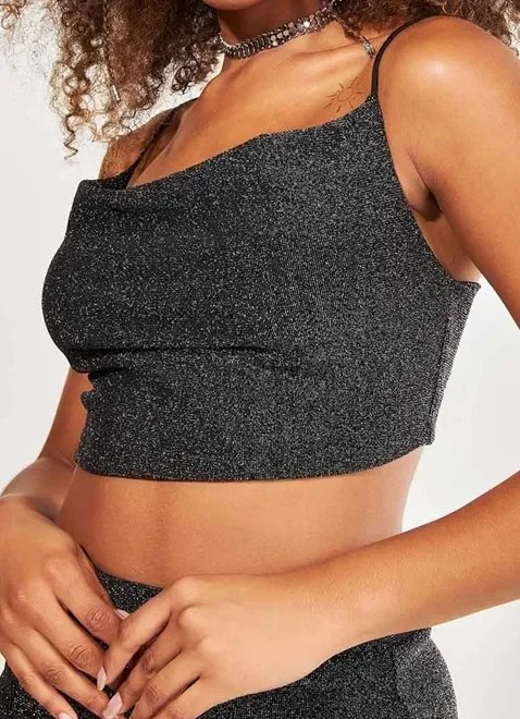 cropped preto brilhoso cropped preto brilhoso