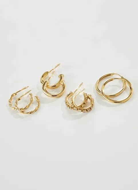 kit brincos 4 argolas kit brincos 4 argolas