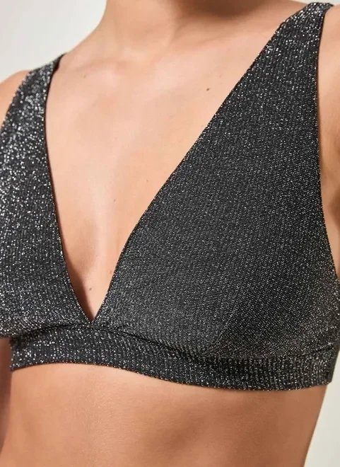 top decote v com fio metalizado top decote v com fio metalizado