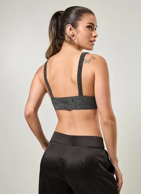 top decote v com fio metalizado top decote v com fio metalizado