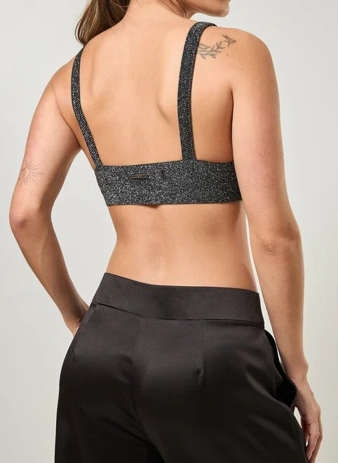 top decote v com fio metalizado top decote v com fio metalizado