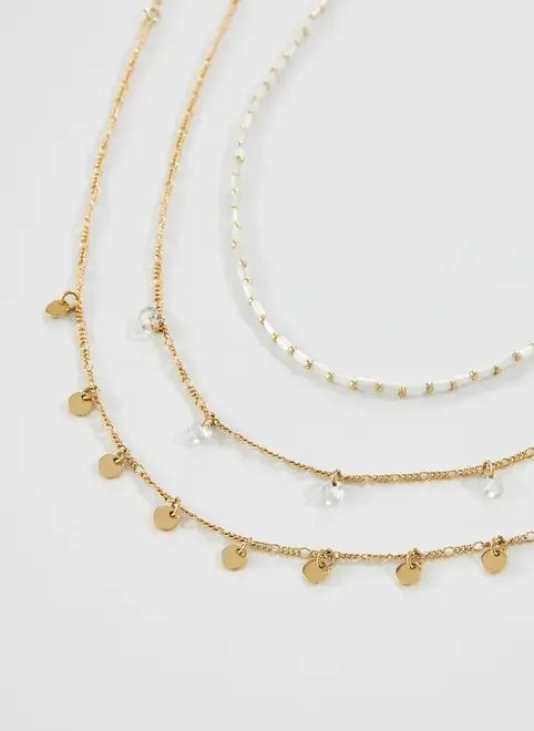 kit colares dourado e branco kit colares dourado e branco