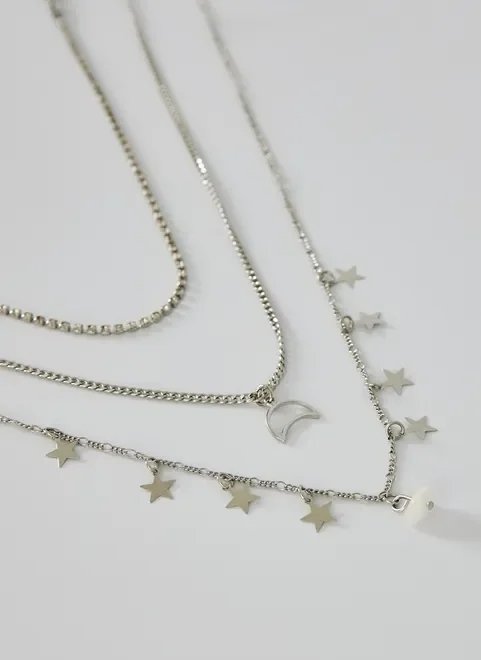 kit colares strass, estrelas e lua kit colares strass, estrelas e lua