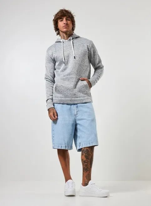 moletom canguru cinza mescla texturizado moletom canguru cinza mescla texturizado