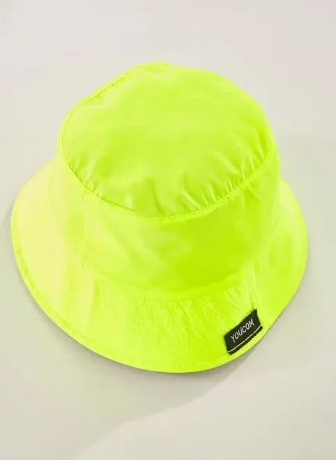 bucket hat reversível caqui e neon bucket hat reversível caqui e neon