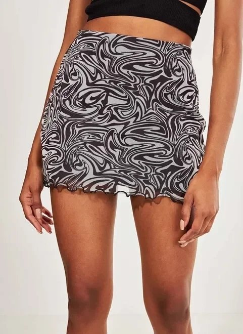 saia em tule marble preto e branco saia em tule marble preto e branco