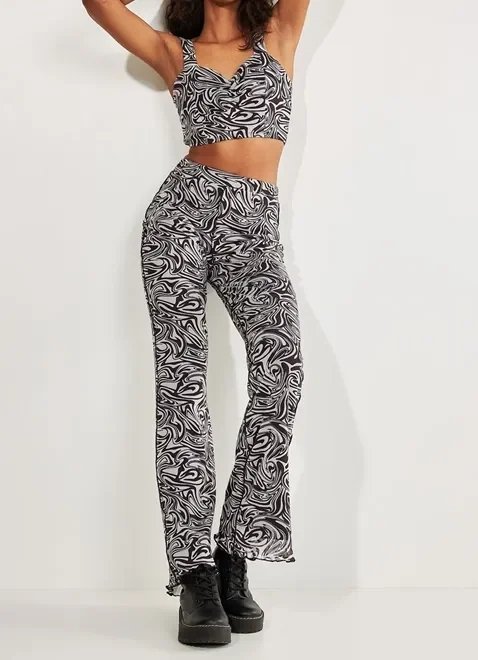cropped em tule marble preto e branco cropped em tule marble preto e branco