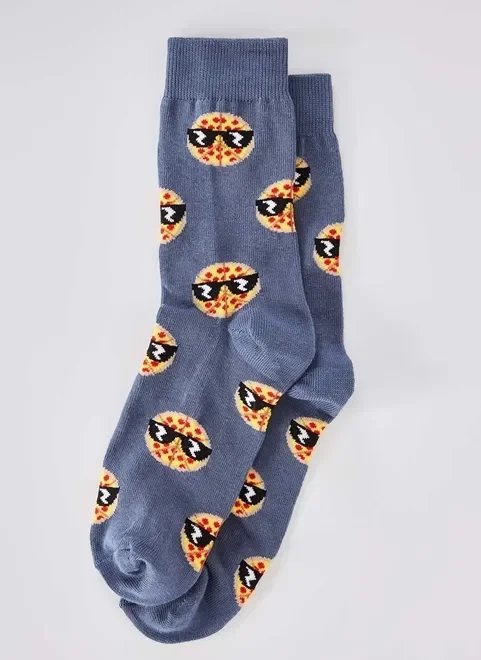 meia azul marinho de pizzas com óculos meia azul marinho de pizzas com óculos