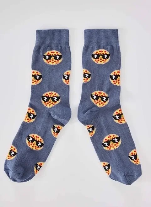 meia azul marinho de pizzas com óculos meia azul marinho de pizzas com óculos