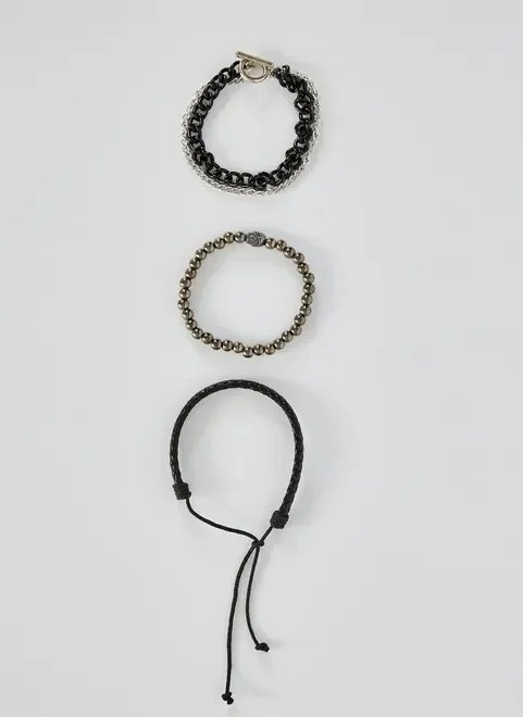 kit pulseiras pretas e níquel com caveira kit pulseiras pretas e níquel com caveira