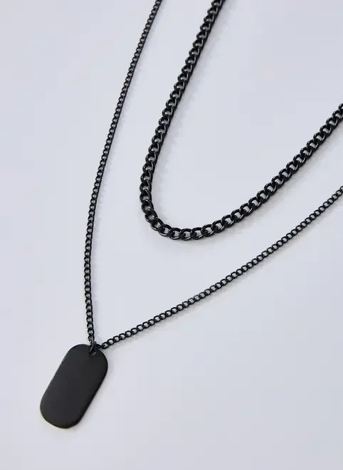 corrente e colar com plaquinha corrente e colar com plaquinha