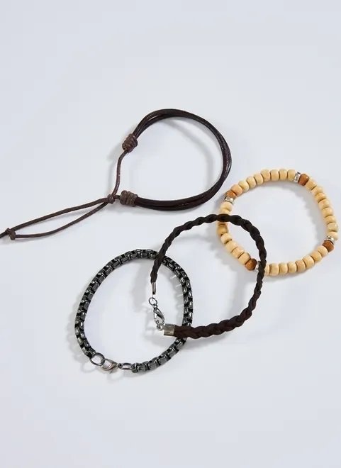 kit pulseiras marrom e bege kit pulseiras marrom e bege