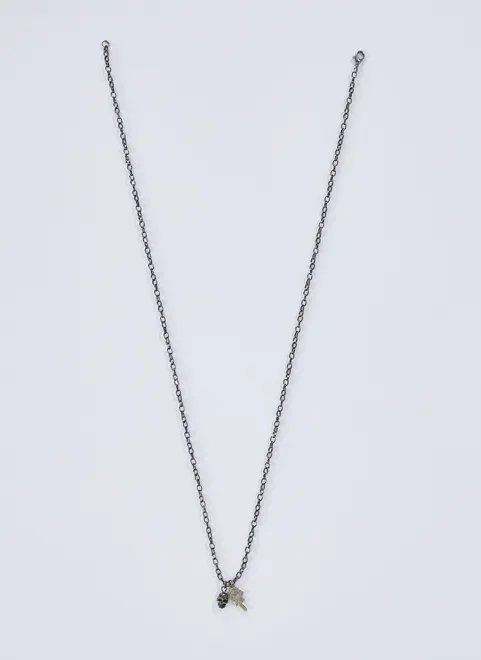 colar caveira e rosa colar caveira e rosa