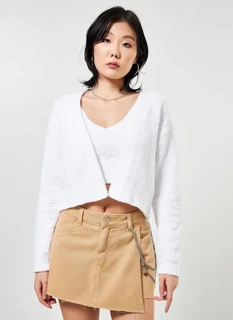 cardigan cropped off-white cardigan cropped off-white