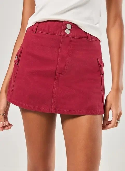 short saia cargo em sarja short saia cargo em sarja