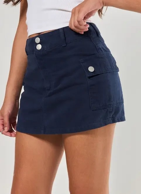 short saia cargo em sarja short saia cargo em sarja