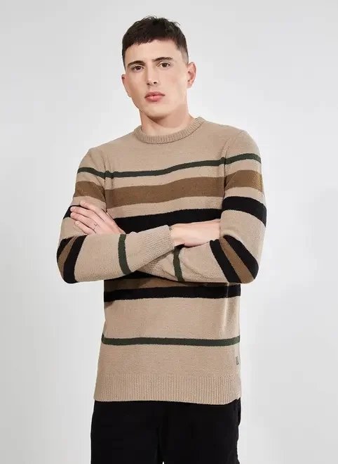 suéter em retilínea listrada suéter em retilínea listrada