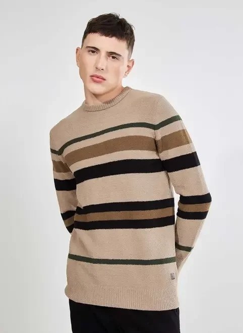suéter em retilínea listrada suéter em retilínea listrada