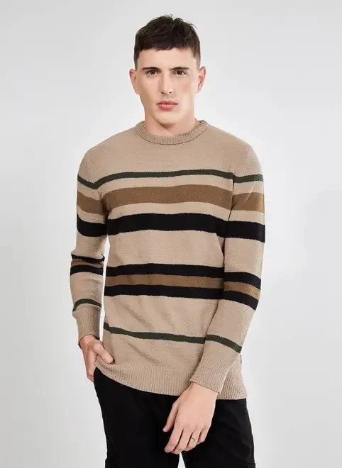 suéter em retilínea listrada suéter em retilínea listrada