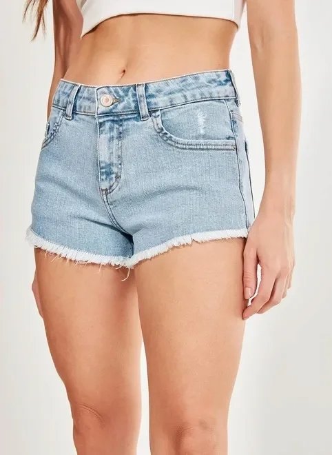 short jeans cintura baixa com elastano short jeans cintura baixa com elastano