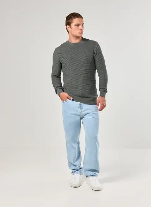 blusa manga longa em tricô texturizado blusa manga longa em tricô texturizado