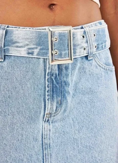 saia jeans cintura baixa com cinto saia jeans cintura baixa com cinto