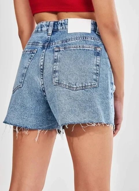 short mom jeans de cintura alta short mom jeans de cintura alta