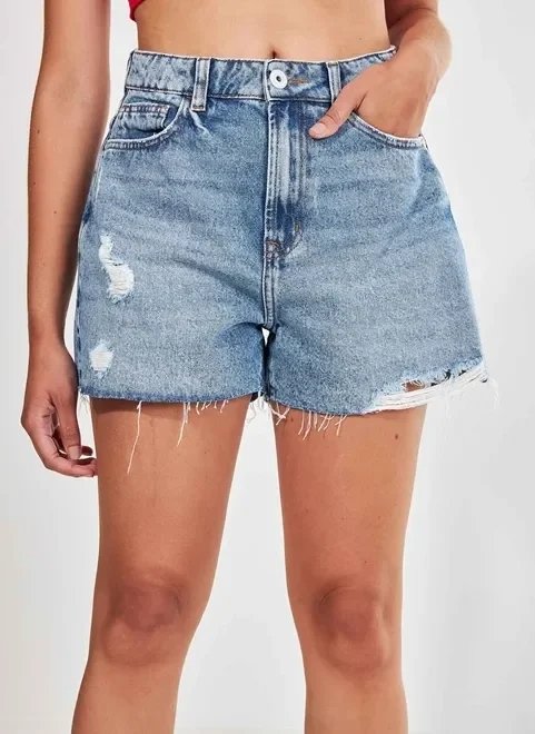 short mom jeans de cintura alta short mom jeans de cintura alta