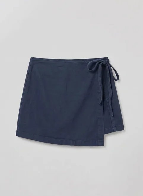 short saia transpassado em sarja short saia transpassado em sarja