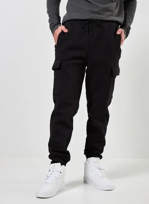 calça cargo de moletom preto calça cargo de moletom preto